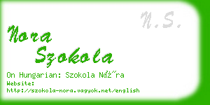 nora szokola business card